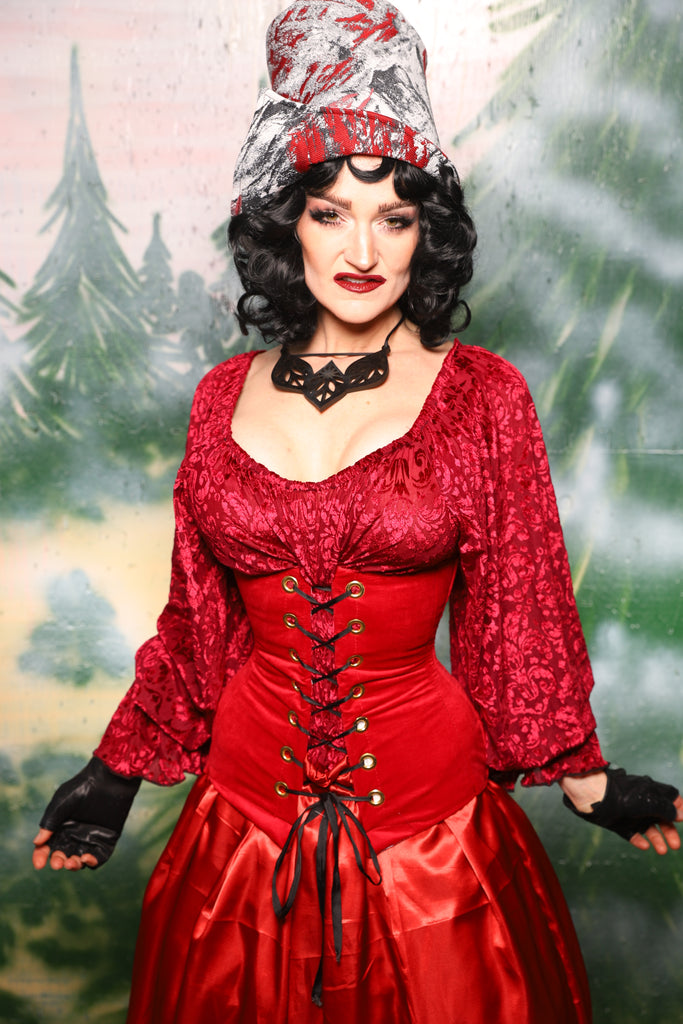 white christmas dresses Torian Corset in Red Velvet