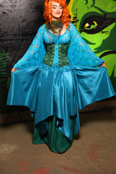 Fairy Skirt in Turquoise Shantung - "Siren's Shanties" Collection