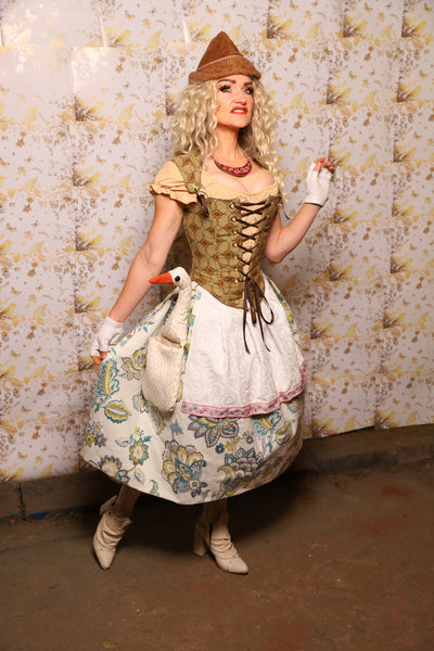 01. Oktoberfest Set #1 Elizabethan Corset + Hobbit Tulip Skirt + Apron *blouse sold separately* - Oktoberfest Sets Collection