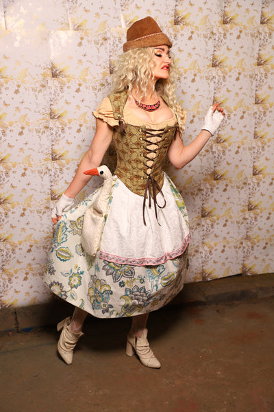01. Oktoberfest Set #1 Elizabethan Corset + Hobbit Tulip Skirt + Apron *blouse sold separately* - Oktoberfest Sets Collection