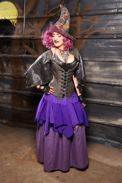 22. Mini Fairy Skirt in Royal Purple Crepe Satin - THE HEXES, HEMS & HYSTERIA COLLECTION