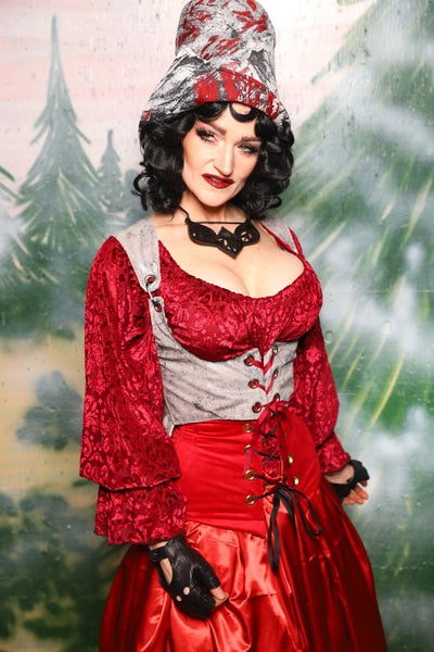 Tailed Cropped Vixen in Silver Metallic Armor - Day 4 of 12 Days of Christmas