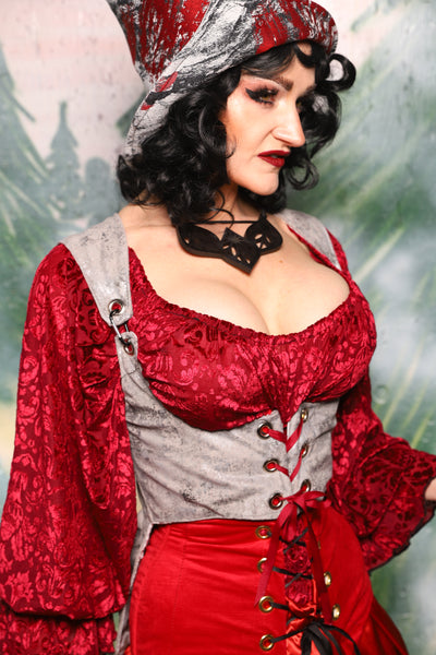 Tailed Cropped Vixen in Silver Metallic Armor - Day 4 of 12 Days of Christmas