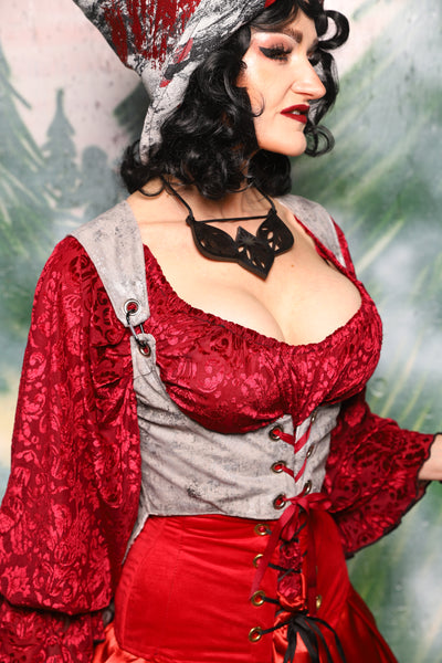 Tailed Cropped Vixen in Silver Metallic Armor - Day 4 of 12 Days of Christmas