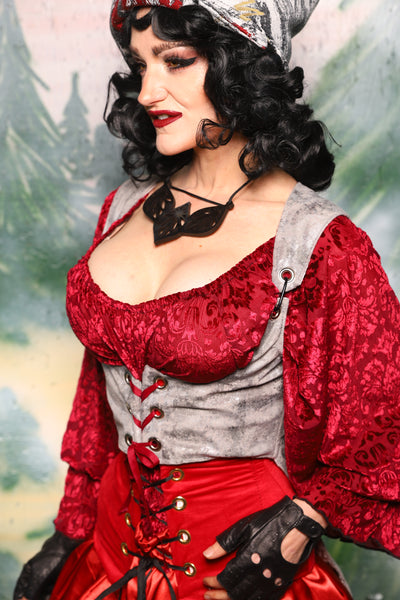 Tailed Cropped Vixen in Silver Metallic Armor - Day 4 of 12 Days of Christmas