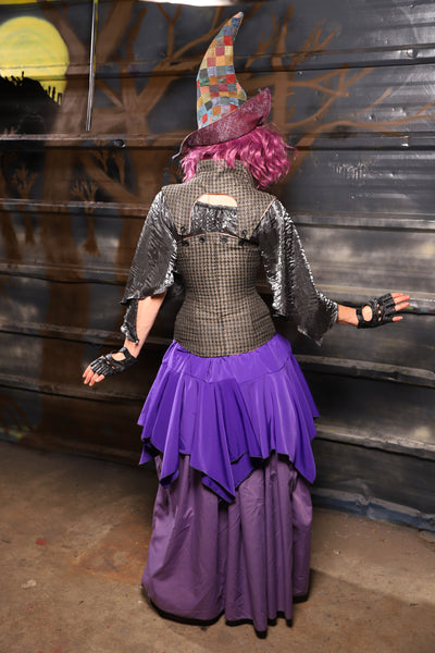 22. Mini Fairy Skirt in Royal Purple Crepe Satin - THE HEXES, HEMS & HYSTERIA COLLECTION