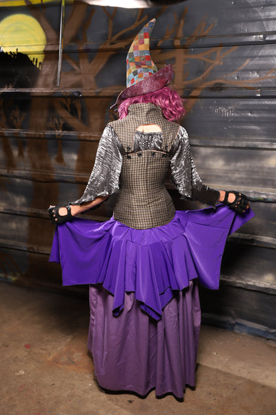 22. Mini Fairy Skirt in Royal Purple Crepe Satin - THE HEXES, HEMS & HYSTERIA COLLECTION