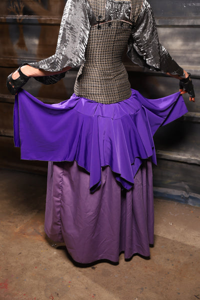 22. Mini Fairy Skirt in Royal Purple Crepe Satin - THE HEXES, HEMS & HYSTERIA COLLECTION