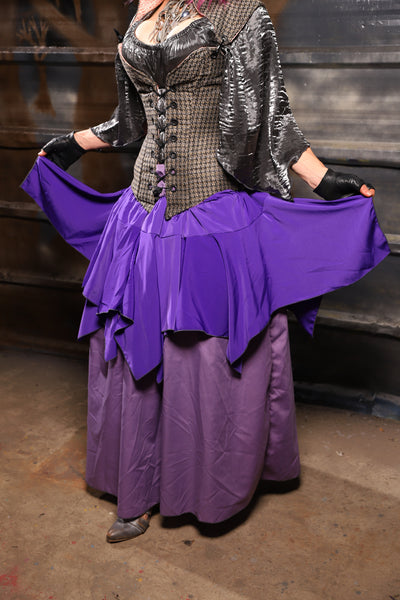 22. Mini Fairy Skirt in Royal Purple Crepe Satin - THE HEXES, HEMS & HYSTERIA COLLECTION