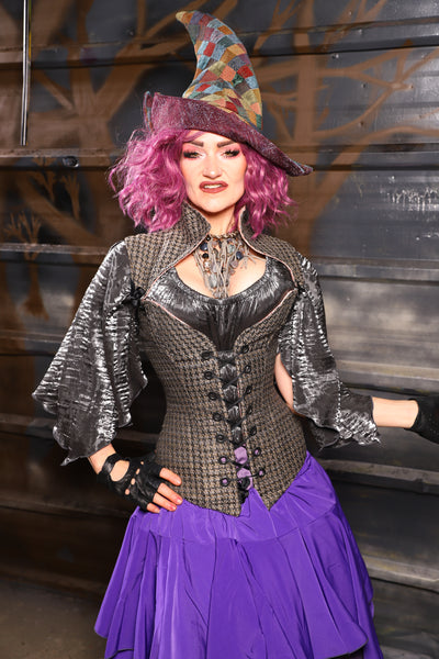 06. Overbust Corset in Book Binder *Base ONLY With Out Collar* - THE HEXES, HEMS & HYSTERIA COLLECTION