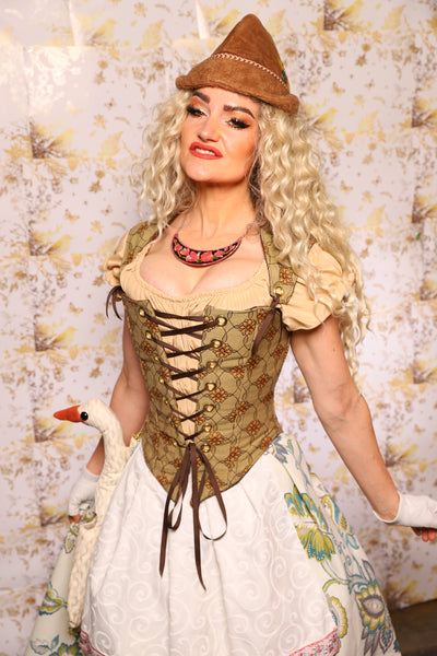 01. Oktoberfest Set #1 Elizabethan Corset + Hobbit Tulip Skirt + Apron *blouse sold separately* - Oktoberfest Sets Collection