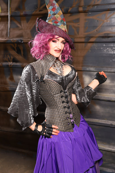 06. Overbust Corset in Book Binder *Base ONLY With Out Collar* - THE HEXES, HEMS & HYSTERIA COLLECTION