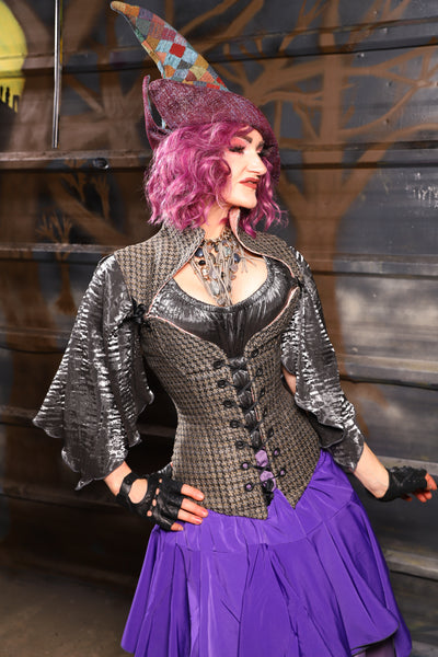 06. Overbust Corset in Book Binder *Base ONLY With Out Collar* - THE HEXES, HEMS & HYSTERIA COLLECTION