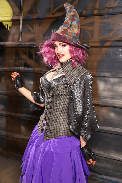 06. Overbust Corset in Book Binder *Base ONLY With Out Collar* - THE HEXES, HEMS & HYSTERIA COLLECTION