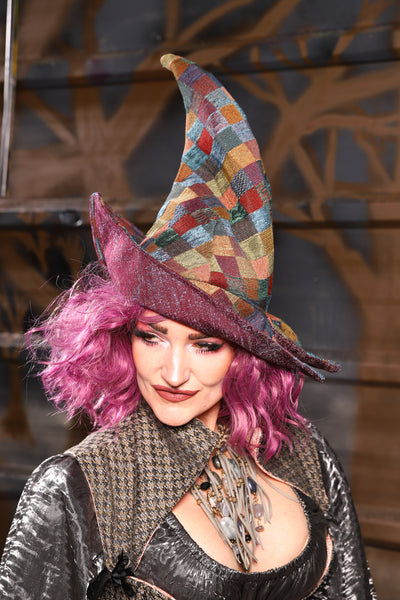 25. Elf Hat in Motley Quilt - THE HEXES, HEMS & HYSTERIA COLLECTION