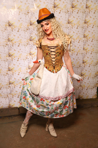 02. Oktoberfest Set #2 Elizabethan Corset + Hobbit Tulip Skirt + Apron *blouse sold separately* - Oktoberfest Sets Collection