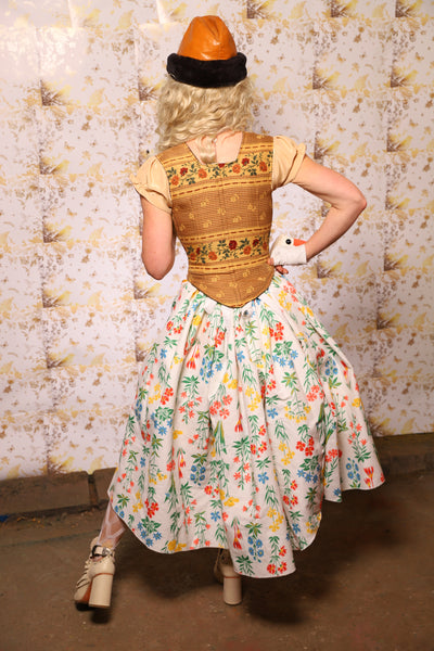 26. Hobbit Tulip Skirt + Apron ONLY in Bavarian Buttercup Floral - Oktoberfest Sets Collection