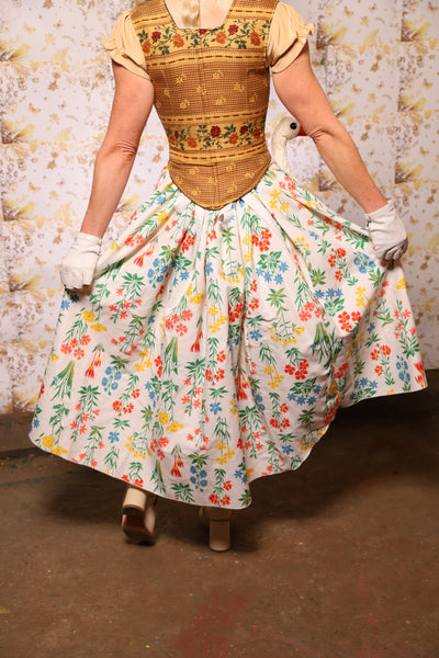 26. Hobbit Tulip Skirt + Apron ONLY in Bavarian Buttercup Floral - Oktoberfest Sets Collection