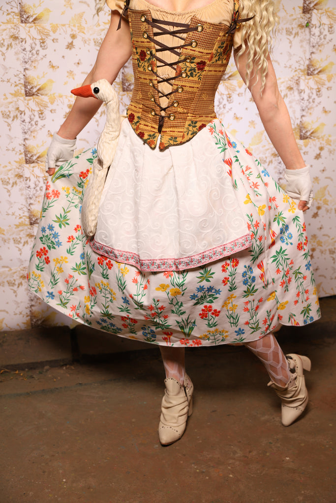 26. Hobbit Tulip Skirt + Apron ONLY in Bavarian Buttercup Floral - Oktoberfest Sets Collection