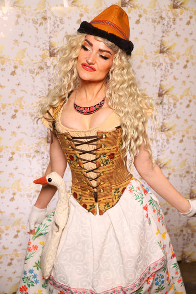 02. Oktoberfest Set #2 Elizabethan Corset + Hobbit Tulip Skirt + Apron *blouse sold separately* - Oktoberfest Sets Collection