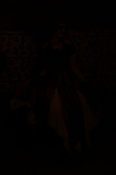 17. Fairy Skirt in Garnet Satin *Shown Layered over Cream Pin Stripe Fairy Skirt* - The Lipstick and Caviar Collection