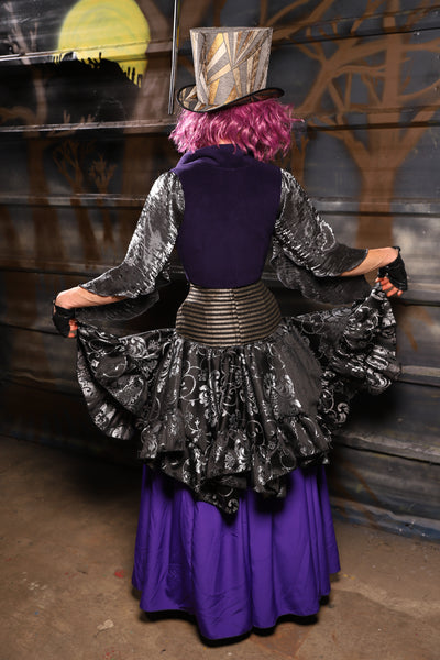 27. Mini Fairy Skirt w/ruffle in Sterling Night Filigree - THE HEXES, HEMS & HYSTERIA COLLECTION
