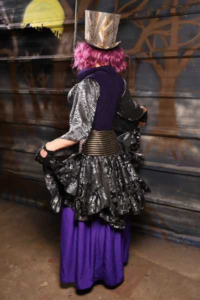 27. Mini Fairy Skirt w/ruffle in Sterling Night Filigree - THE HEXES, HEMS & HYSTERIA COLLECTION