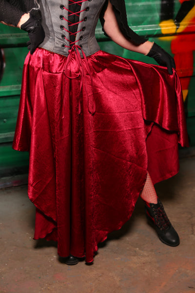 Crescent Skirt in Crushed Red - The "Belsnickel's Beauty" Collection