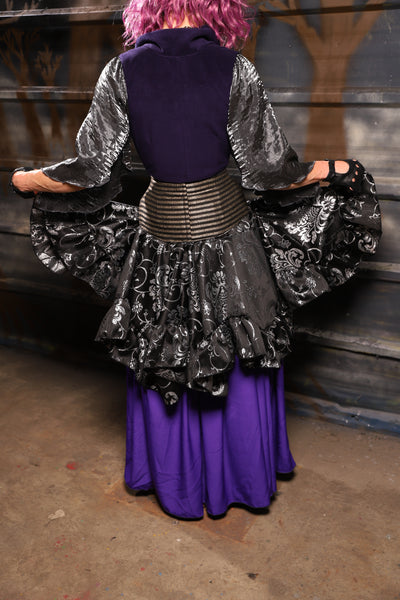 27. Mini Fairy Skirt w/ruffle in Sterling Night Filigree - THE HEXES, HEMS & HYSTERIA COLLECTION