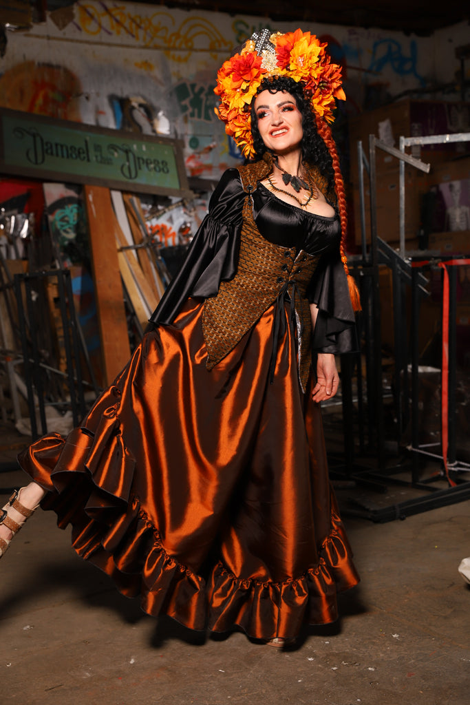 18. Flutterfall Trousers in Copper Taffeta - The Artemis Collection
