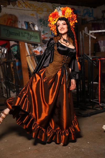 18. Flutterfall Trousers in Copper Taffeta - The Artemis Collection