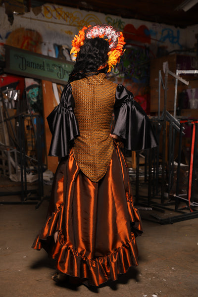 18. Flutterfall Trousers in Copper Taffeta - The Artemis Collection