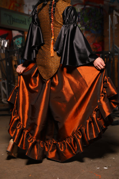 18. Flutterfall Trousers in Copper Taffeta - The Artemis Collection