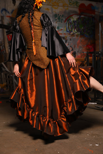 18. Flutterfall Trousers in Copper Taffeta - The Artemis Collection