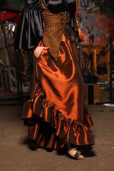 18. Flutterfall Trousers in Copper Taffeta - The Artemis Collection