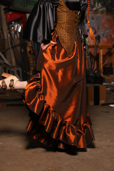 18. Flutterfall Trousers in Copper Taffeta - The Artemis Collection