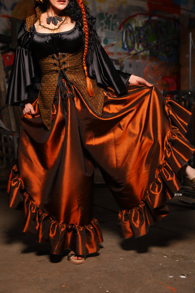 18. Flutterfall Trousers in Copper Taffeta - The Artemis Collection