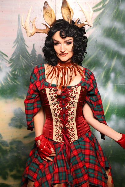 Petite Aurora in Garnet Matte And Shiny Striped Satin - Day 10 of 12 Days of Damsel Christmas 2025