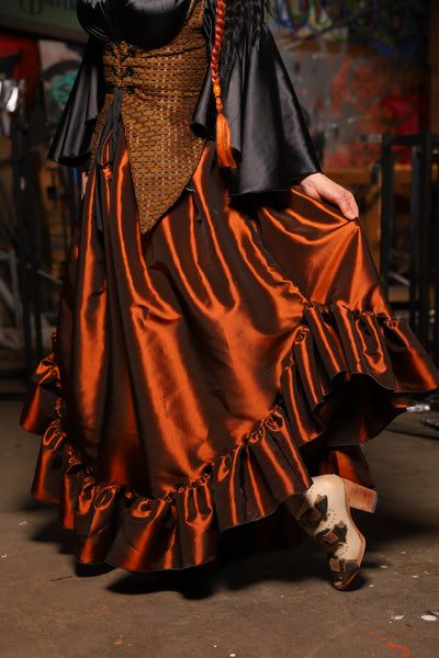 18. Flutterfall Trousers in Copper Taffeta - The Artemis Collection