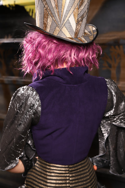08. Cropped vixen w/collar in Blackberry Jam Velvet - THE HEXES, HEMS & HYSTERIA COLLECTION