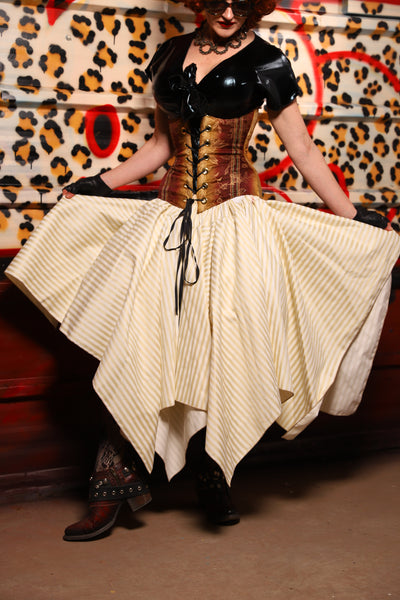 16. Fairy Skirt in Cream Pin Stripe - The Lipstick and Caviar Collection