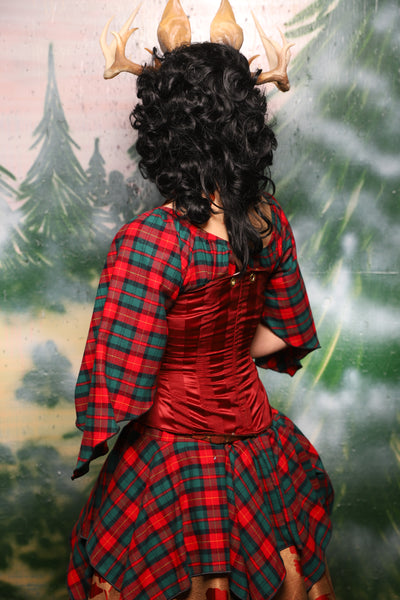 Petite Aurora in Garnet Matte And Shiny Striped Satin - Day 10 of 12 Days of Damsel Christmas 2025