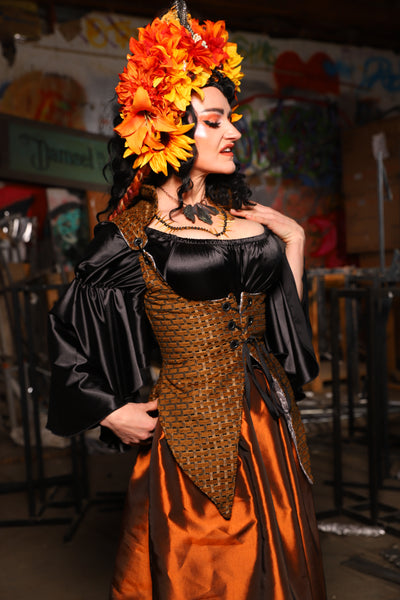 01. Artemis Underbust Corset in Beaver Basket Weave - The Artemis Collection