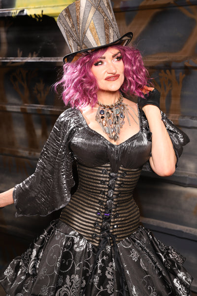13. Wench Underbust Corset in Blackwater Gold Stripe - THE HEXES, HEMS & HYSTERIA COLLECTION