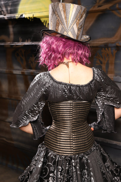 13. Wench Underbust Corset in Blackwater Gold Stripe - THE HEXES, HEMS & HYSTERIA COLLECTION