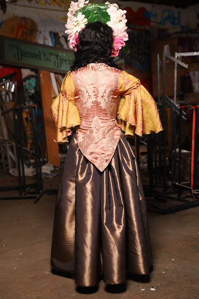 29. Tulip Skirt in Shiny Truffle Taffetta - The Artemis Collection