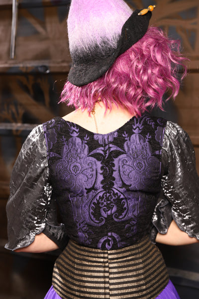 09. Cropped Vixen in Purple & Black Medallion - THE HEXES, HEMS & HYSTERIA COLLECTION