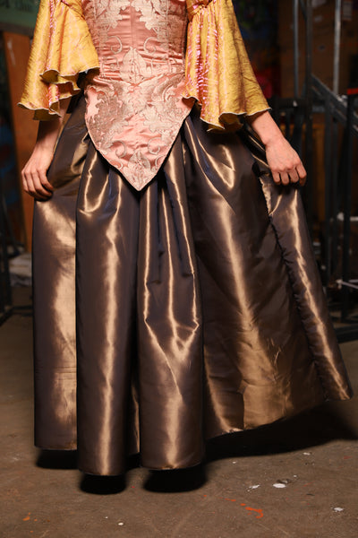 29. Tulip Skirt in Shiny Truffle Taffetta - The Artemis Collection
