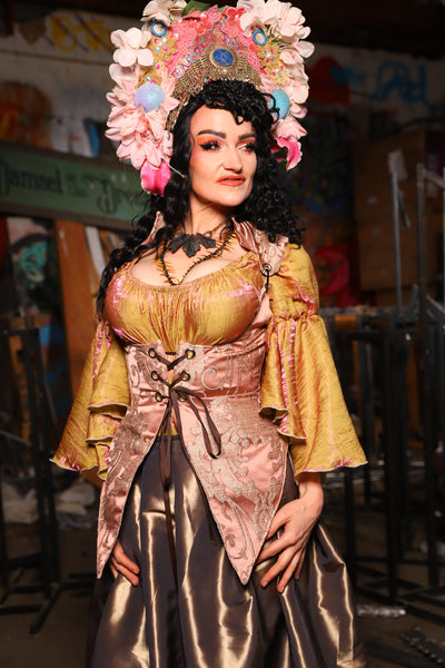 10. Artemis Underbust Corset in Pearl Pink Damask - The Artemis Collection