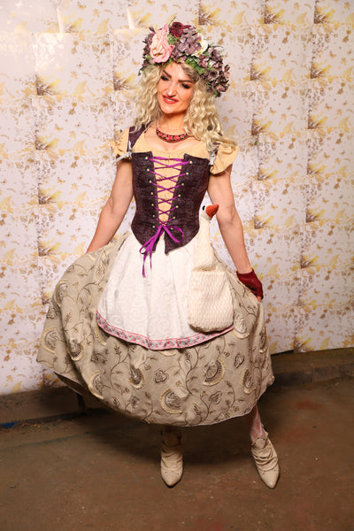 06. Oktoberfest Set #6: Elizabethan Corset + Hobbit Tulip Skirt + Apron *blouse sold separately* - Oktoberfest Sets Collection